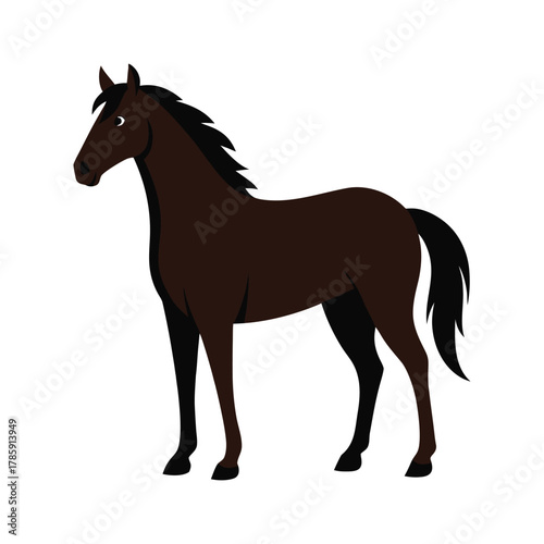 Majestic wild stallion standing powerfully in profile