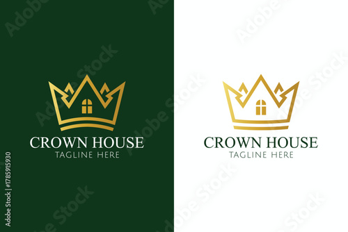 Crown House Property Logo Luxury Elegance Premium Brand Identity Business Company