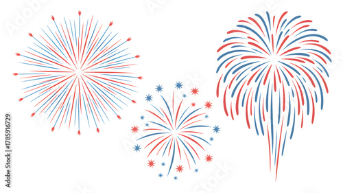 Vibrant abstract fireworks exploding in the night sky creating a festive and celebratory atmosphere silhouette