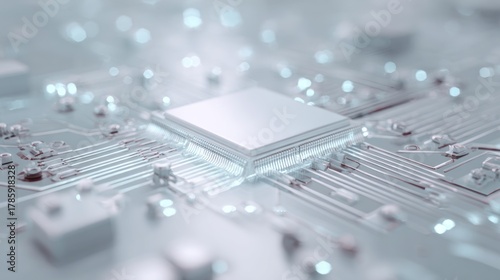 Intricate Computer Chip Design Concept, Modern Technology Advancement Display