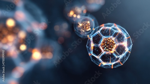 Fototapeta Naklejka Na Ścianę i Meble -  This image showcases a detailed and creative illustration of biological cells, emphasizing their intricate structure and visual appeal.