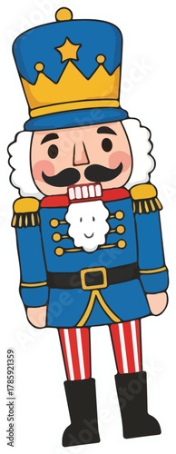 Charming Christmas Nutcracker Toy Soldier Vector Illustration