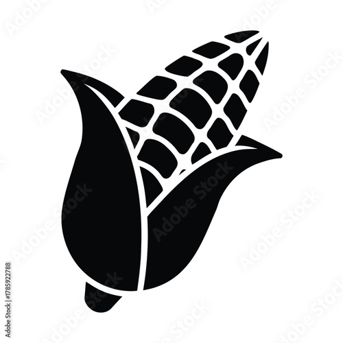 Vector illustration of fresh corn on the cob for agriculture and healthy eating designs usage