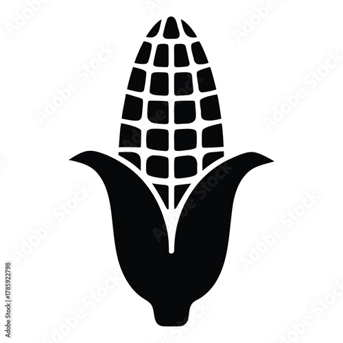 Illustration of fresh corn on the cob vector, sweet corn, maize, agriculture and harvest season icon