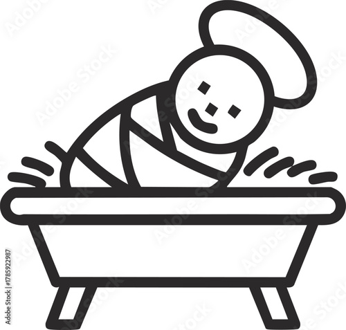 jesus baby on Straw cradle manger character vector illustration design