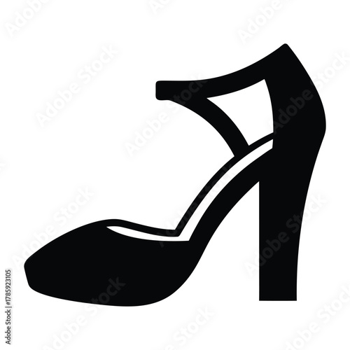 Find stylish black high heel shoes vector art for women's fashion footwear and accessories online now