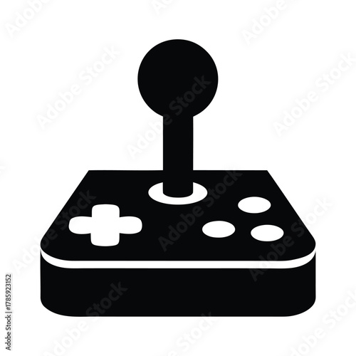 Arcade joystick vector graphic for retro gaming enthusiasts and vintage game console collectors online