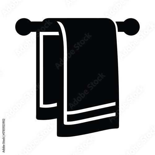 Towel rack with hanging towels for bathroom decor and accessories home and hotel spa style design