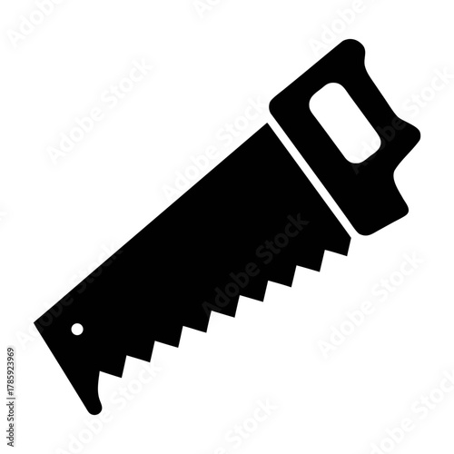 Find hand saw vector icon image for woodworking projects and carpentry design elements and crafts projects