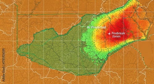 Geospatial analysis of vegetation cover and fire risk zones, providing insights for environmental management and conservation efforts in a specific region
