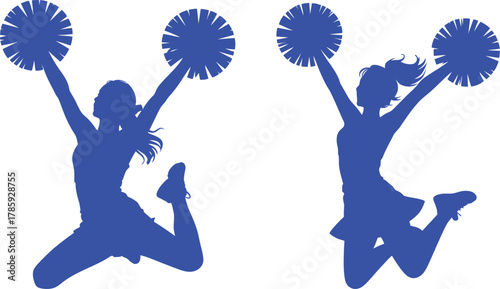 Happy people jumping in silhouette, a joyful vector illustration of youth and fun