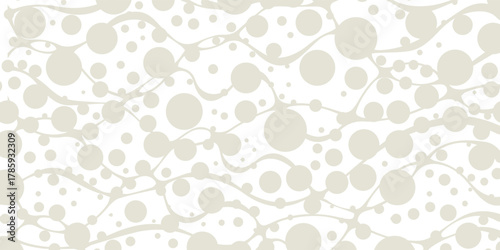 Abstract flowing design with interconnected circles and wavy lines. Perfect for backgrounds, textiles, or digital designs with a dynamic, organic feel