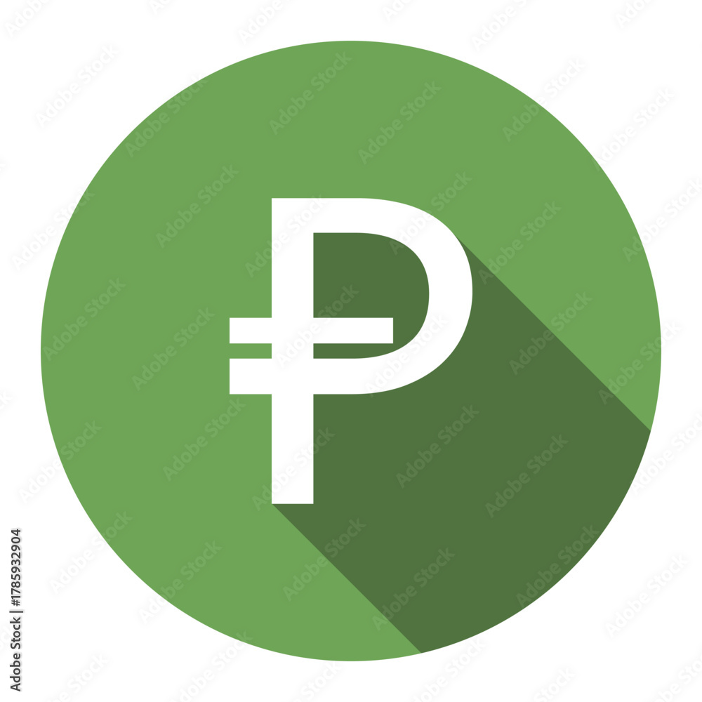 Fototapeta premium Philippine Peso Currency Symbol Isolated on Green Circle Icon Finance Money Investment Economy Transaction Banking
