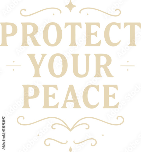 A elegant design of protecting inner peace for yourself. Evokes a sense of security, tranquility, and self-care.