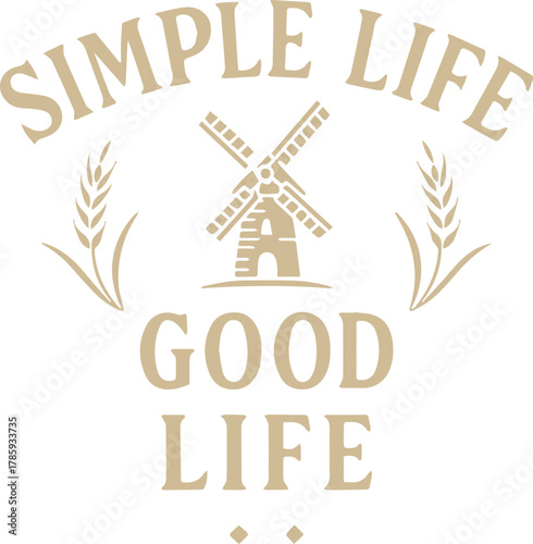 Simple Life, Good Life emblem. A serene image representing the tranquility and simplicity.