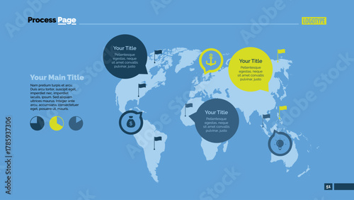 Pointers on World Map Slide Template