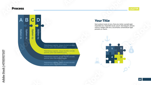 Ribbons and Jigsaw Puzzle Slide Template