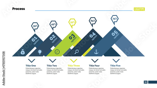 Five Options Comparison Slide Template