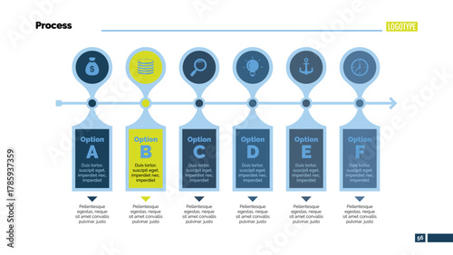 Six Steps Workflow Slide Template