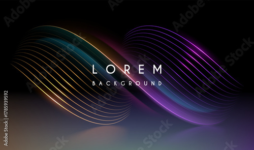 Color light lines background with glow effect