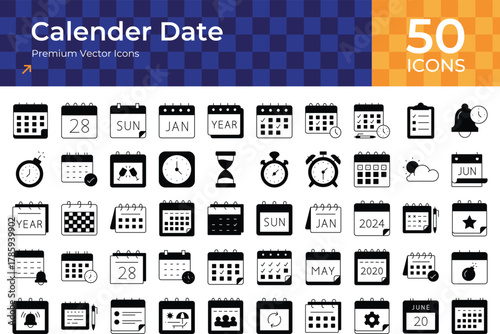 Calender date icon sheet, calendar, date, schedule, time, clock, event, appointment, deadline, planner, reminder, organizer, agenda, management, meeting, day, month, year, week.