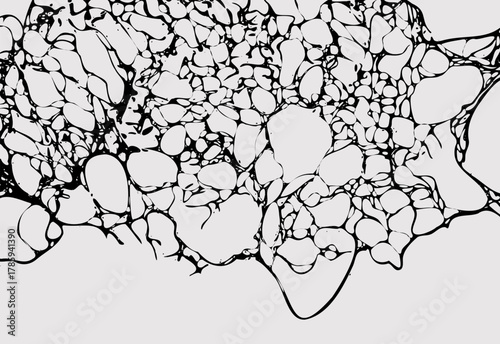 Abstract Black Veins background. Spilled Ink liquid texture Vector. Marbled Paper Effect. Organic resin Mesh on gray background