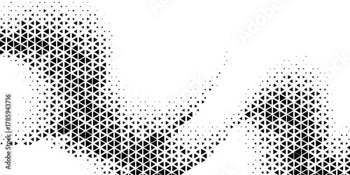Seamless halftone triangle pattern. Random vector noise texture