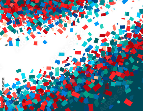 Colorful Confetti Falling on a White Background.