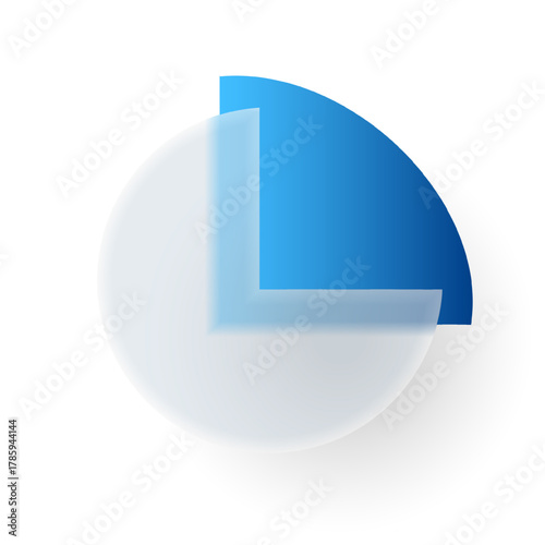 Glassmorphism business infographic icons. Realistic glassmorphism UI icons