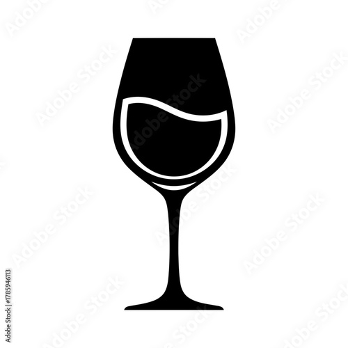elegant wine glass icon silhouette vector 