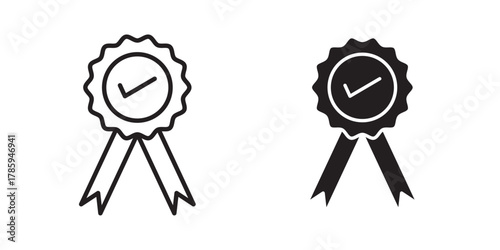 Badge Icon. Vector illustration with stroke and fill on a white background.