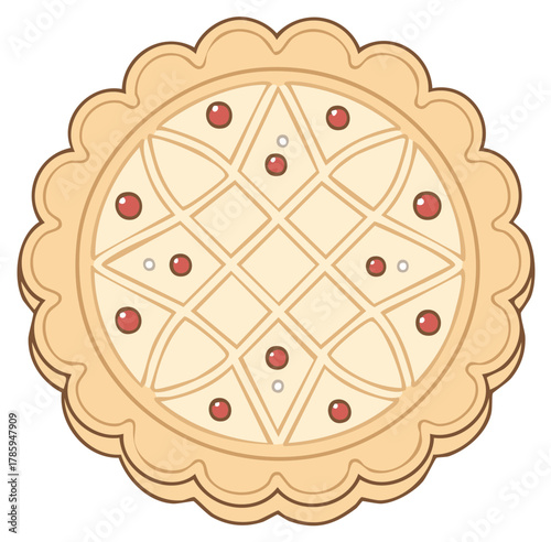 Delicious berry pie with lattice top and scalloped crust for holiday illustrations