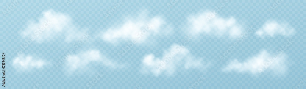 Naklejka premium Vector Illustration Background Sky Clouds Soft White Clouds