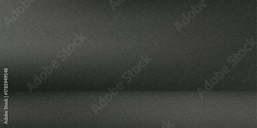 Black Aesthetic Minimalist Empty Photo Studio Room. Abstract Noise Grain Gradient Background 3d Blank Scene. Vector Illustration