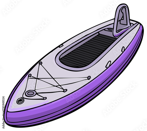 Stand up paddle board inflatable in purple ready for water adventure summer recreation sports equipment and activities