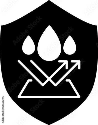Waterproof icons. Water Proof sign collection. Water resistant symbol. Water protection icon with shield. Vector, PNG, jpeg. Keep dry. Open umbrella with water droplets icons set Water drop protection