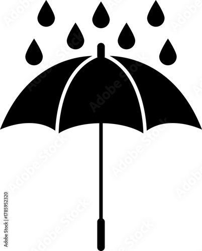 Waterproof icons. Water Proof sign collection. Water resistant symbol. Water protection icon with shield. Vector, PNG, jpeg. Keep dry. Open umbrella with water droplets icons set Water drop protection