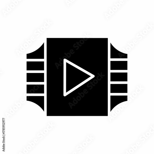 Black video player icon vector illustration. icon vector.