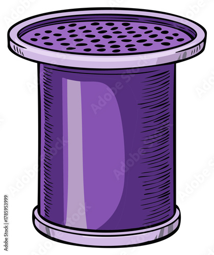 Vibrant Purple Tea Infuser Illustration for Hot Beverage Brewing