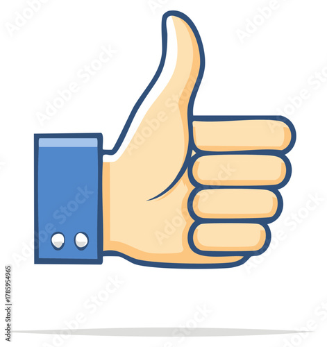 Cartoon Hand Gesturing Thumbs Up Sign for Approval and Agreement