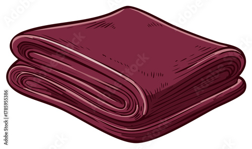 Folded burgundy fabric with smooth texture and elegant drape
