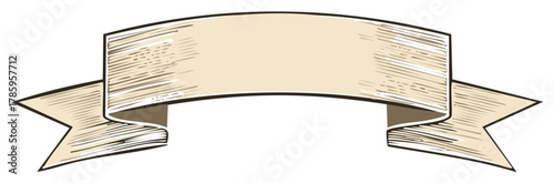 Hand Drawn Banner with Textured Paper and Curved Shape Perfect for Text