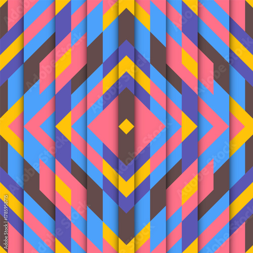 Abstract striped background. Geometric design. Seamless pattern can be used as a template for textile printing, packaging, wrapper, etc. Vector illustration.