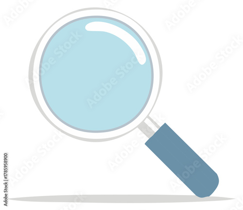 Illustration of a magnifying glass for searching or investigation, a tool for focusing and exploring details