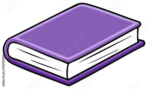 Simple vector illustration of a closed purple hardcover book