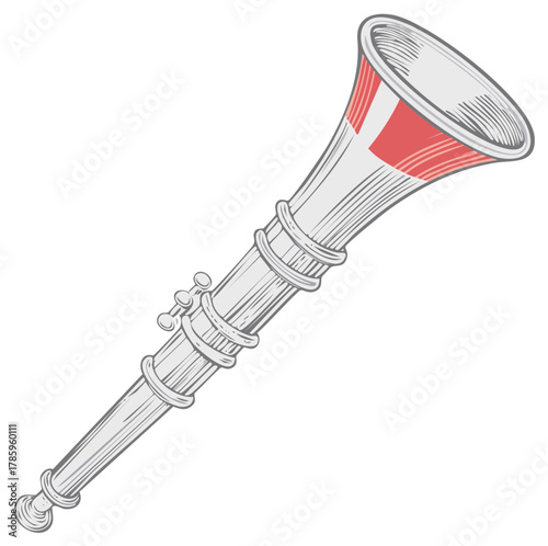 Vintage Style Clarinet Illustration Wind Instrument Artistic Drawing Isolated Object