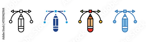 Design Tool icon set multiple style collection