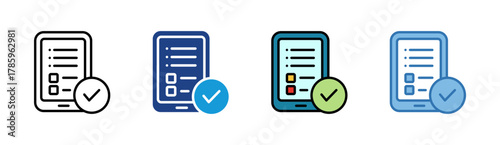 Task Approval icon set multiple style collection