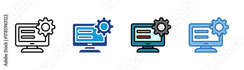 System Configuration icon set multiple style collection