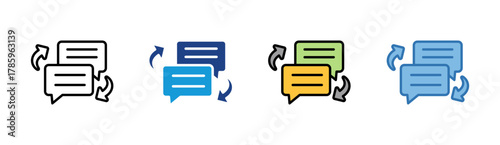 Message Update icon set multiple style collection